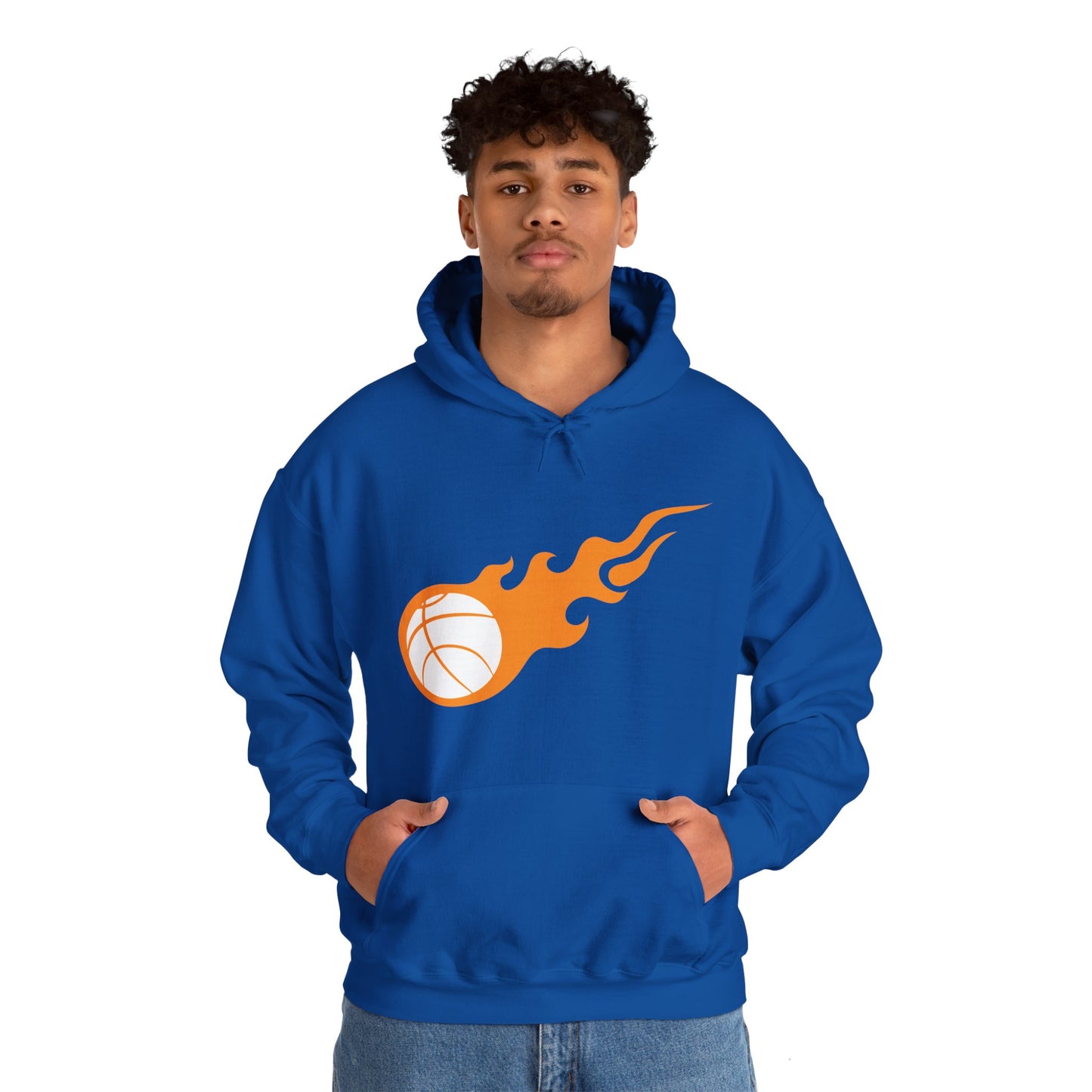 Fire Basketball Hoodie - Men's Varsity Hooded Sweatshirt