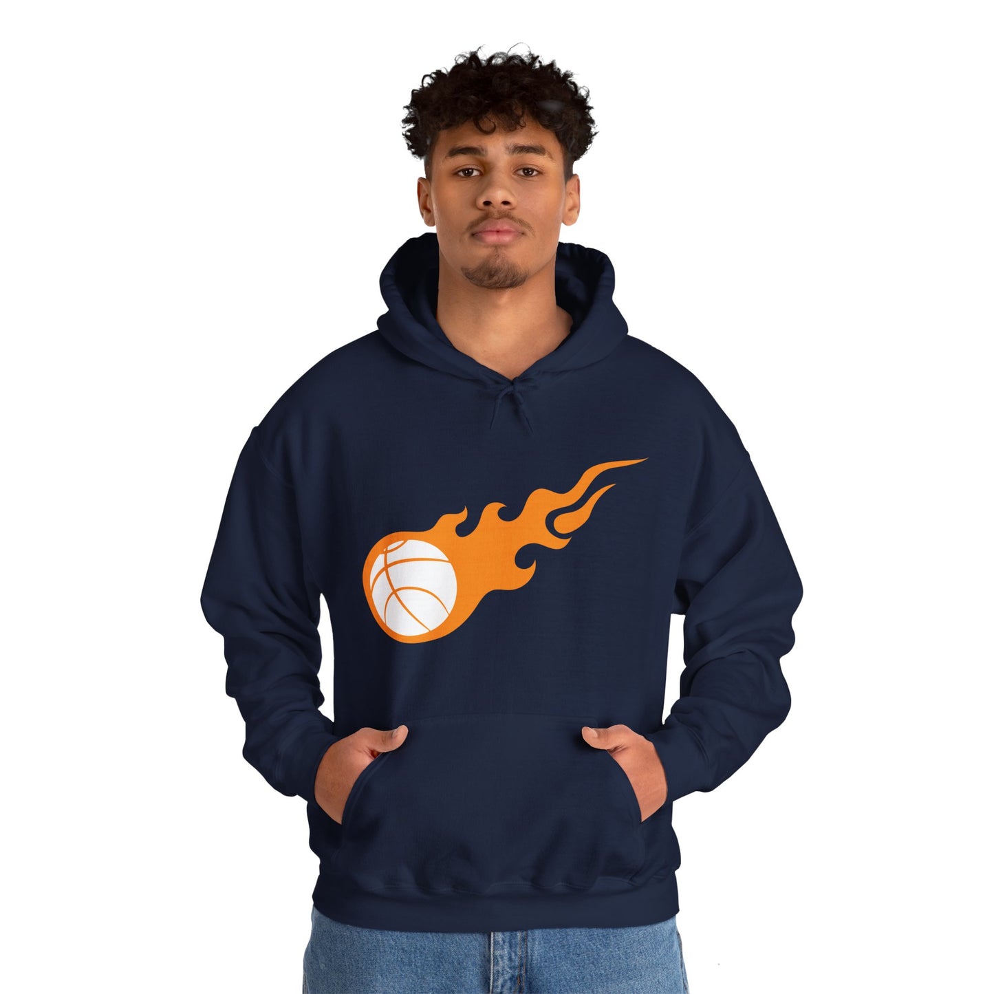 Fire Basketball Hoodie - Men's Varsity Hooded Sweatshirt