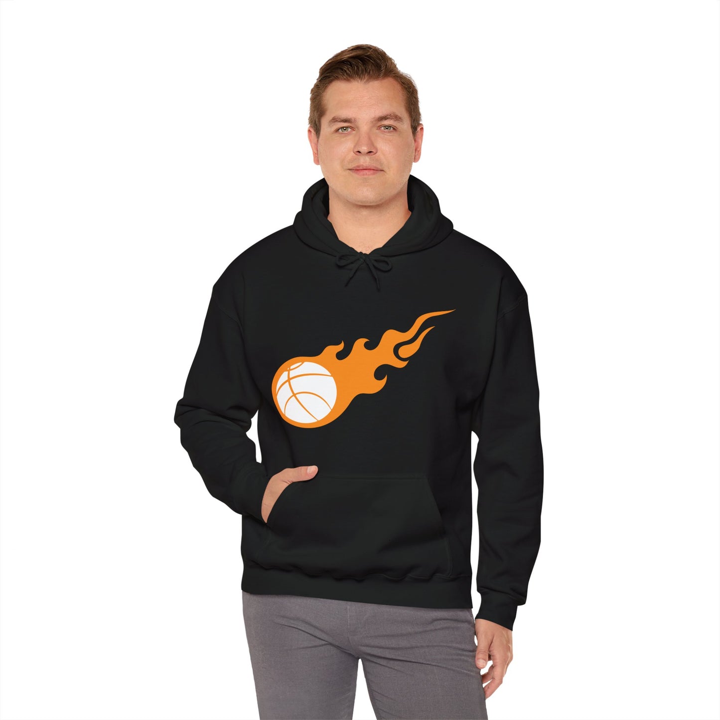 Fire Basketball Hoodie - Men's Varsity Hooded Sweatshirt