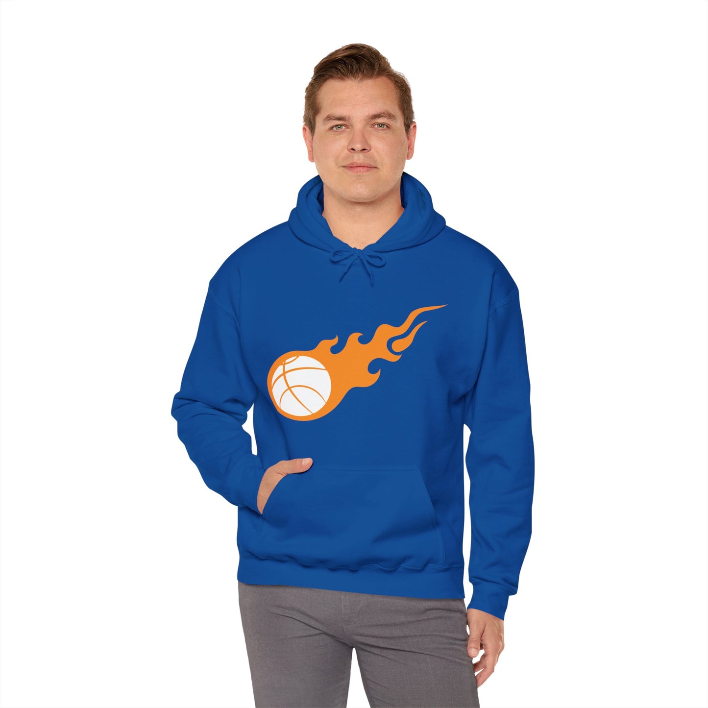 Fire Basketball Hoodie - Men's Varsity Hooded Sweatshirt