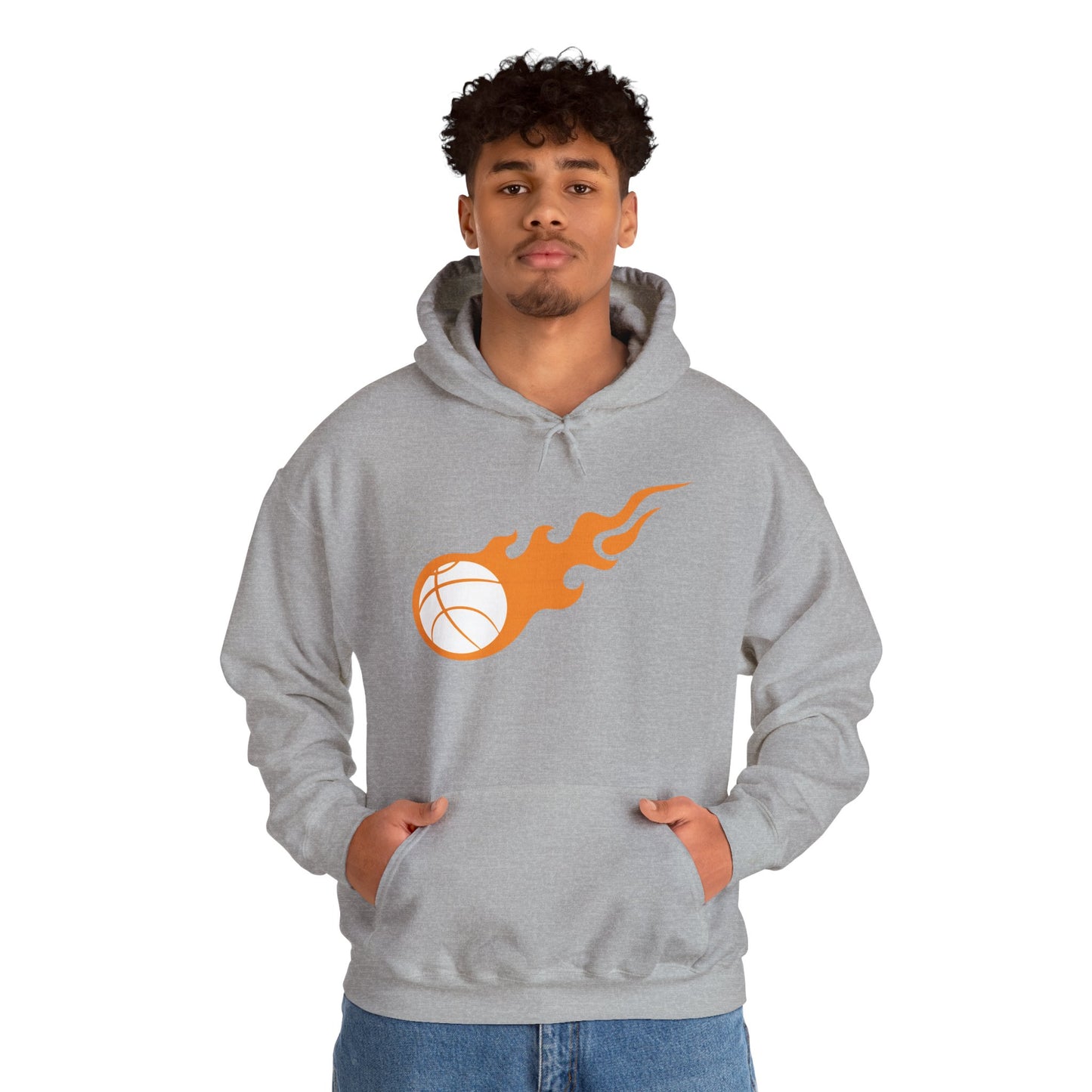 Fire Basketball Hoodie - Men's Varsity Hooded Sweatshirt