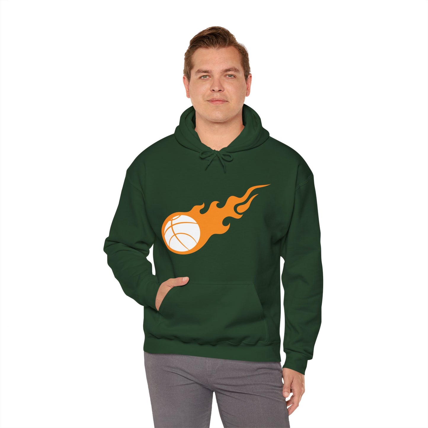 Fire Basketball Hoodie - Men's Varsity Hooded Sweatshirt