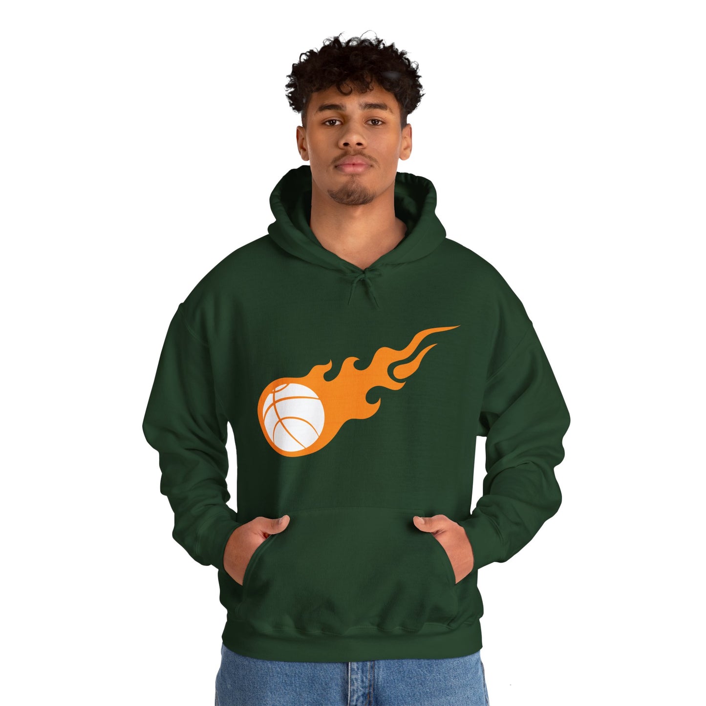 Fire Basketball Hoodie - Men's Varsity Hooded Sweatshirt