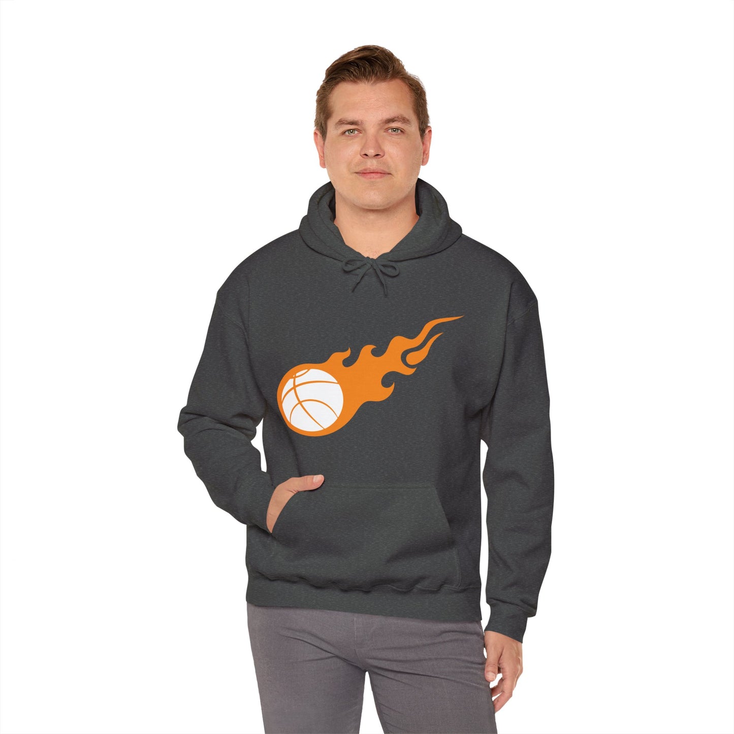 Fire Basketball Hoodie - Men's Varsity Hooded Sweatshirt