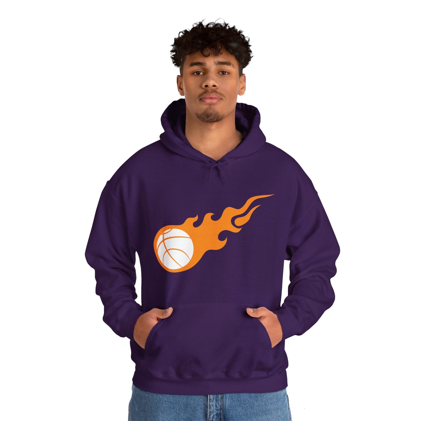 Fire Basketball Hoodie - Men's Varsity Hooded Sweatshirt