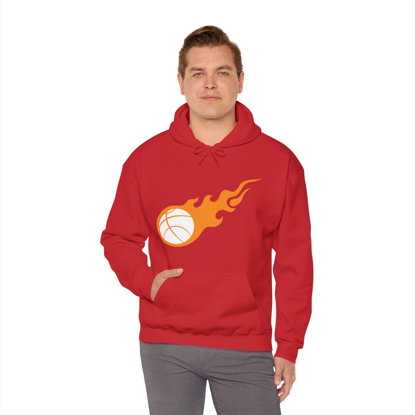 Fire Basketball Hoodie - Men's Varsity Hooded Sweatshirt