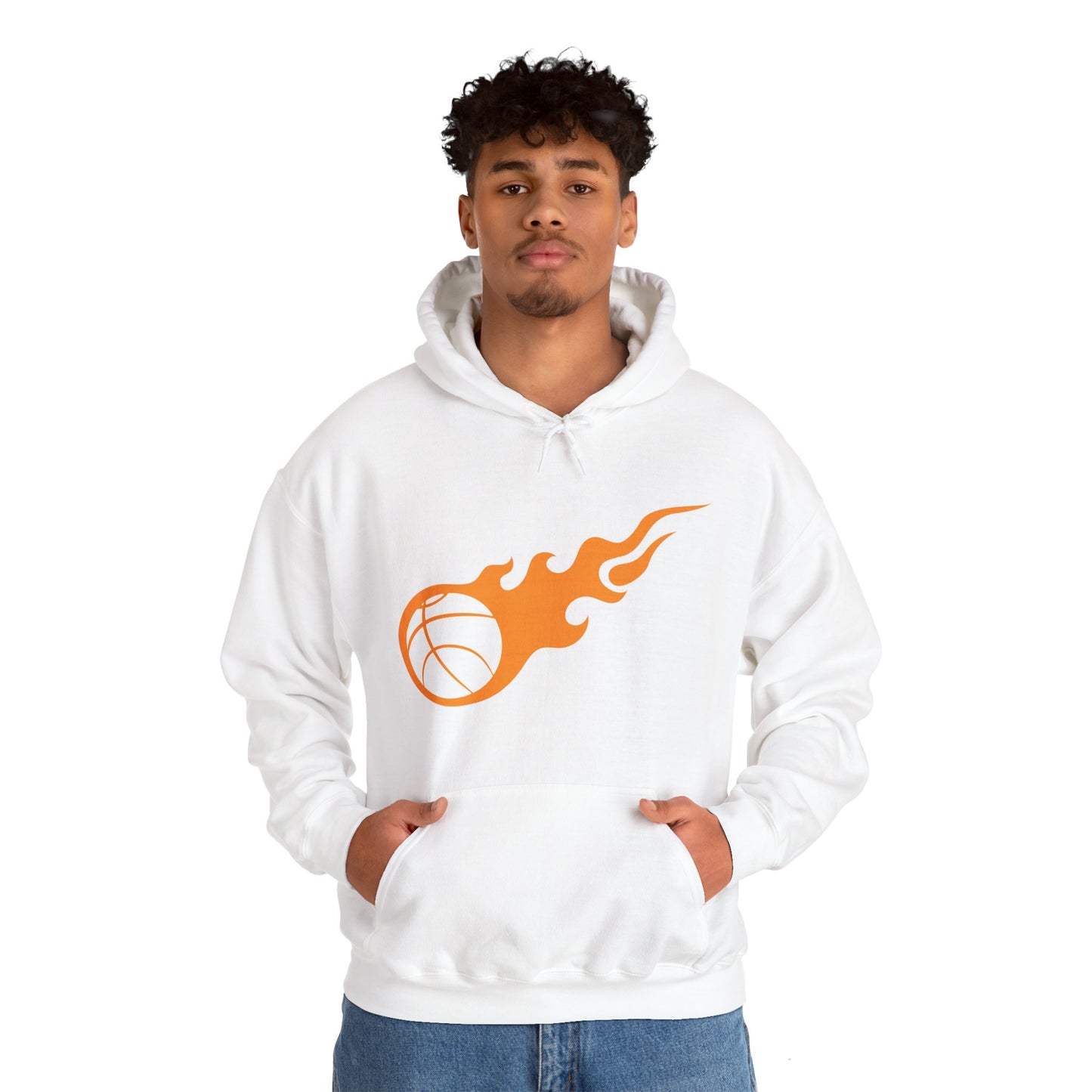 Fire Basketball Hoodie - Men's Varsity Hooded Sweatshirt