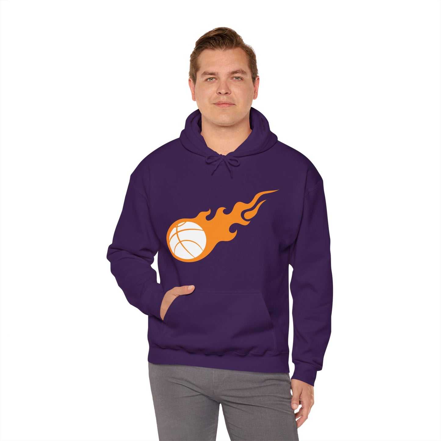 Fire Basketball Hoodie - Men's Varsity Hooded Sweatshirt