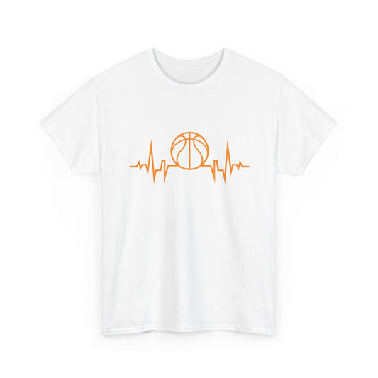 Basketball Heartbeat Tee — Basketball Pulse Graphic T-Shirt