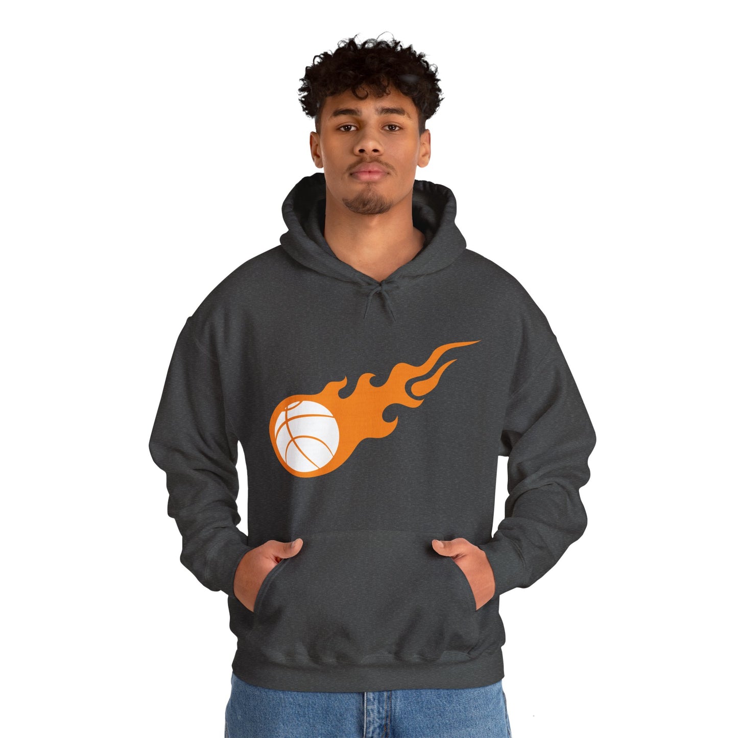 Fire Basketball Hoodie - Men's Varsity Hooded Sweatshirt