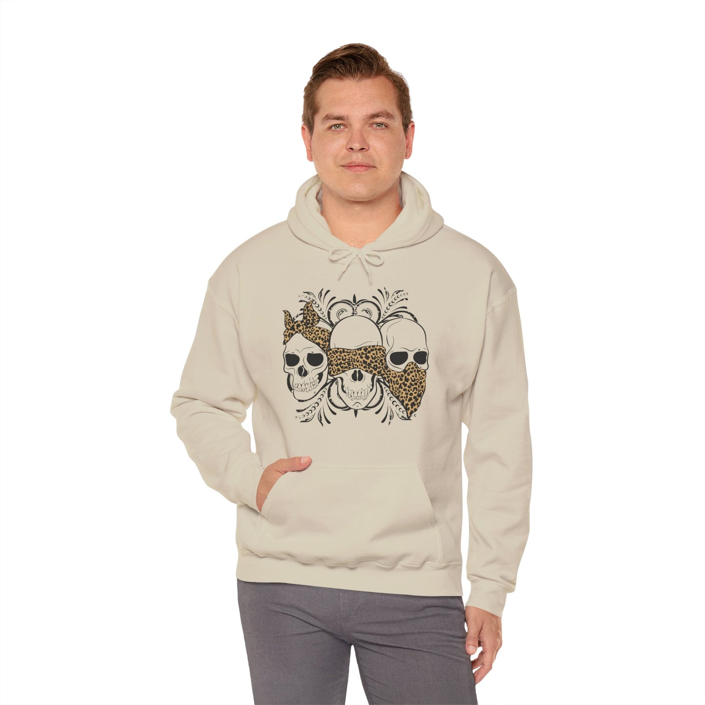 Three Skull Head - Men's Hoodie