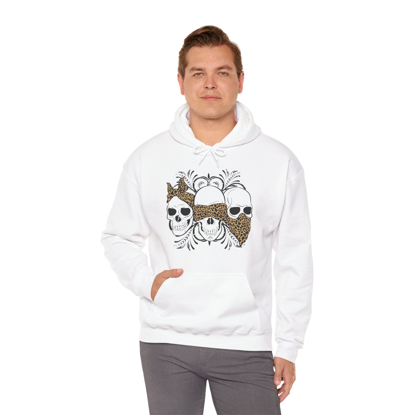 Three Skull Head - Men's Hoodie