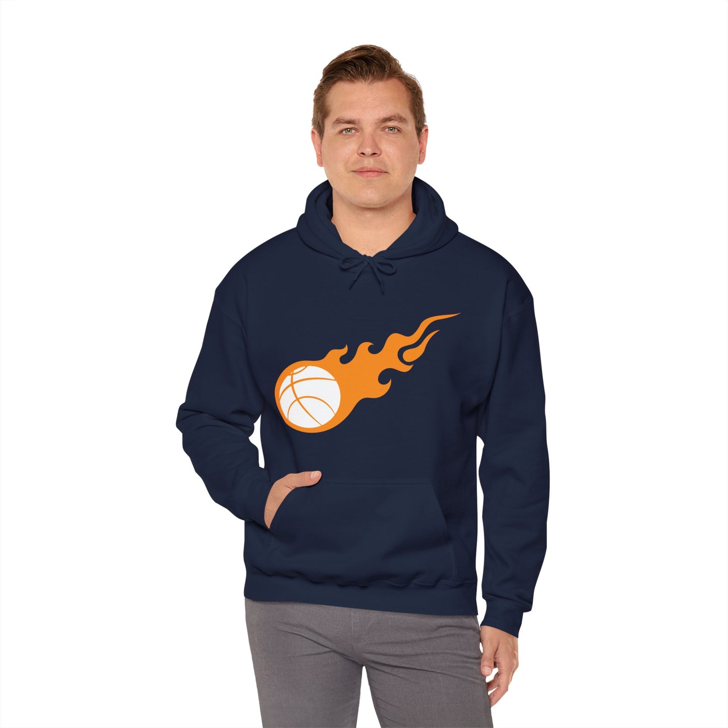 Fire Basketball Hoodie - Men's Varsity Hooded Sweatshirt