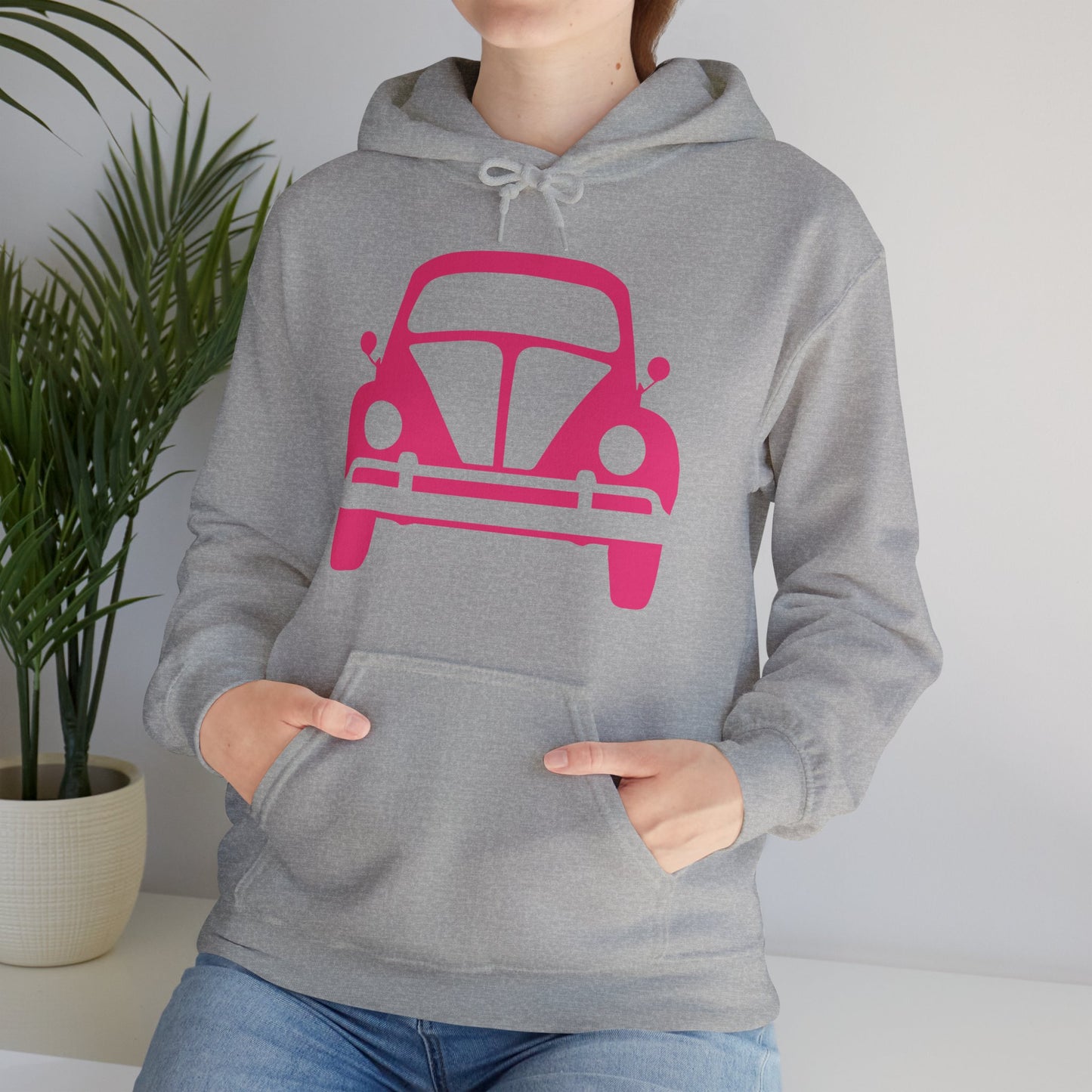 Pink Beetle Car Hoodie - Women's Hoodie