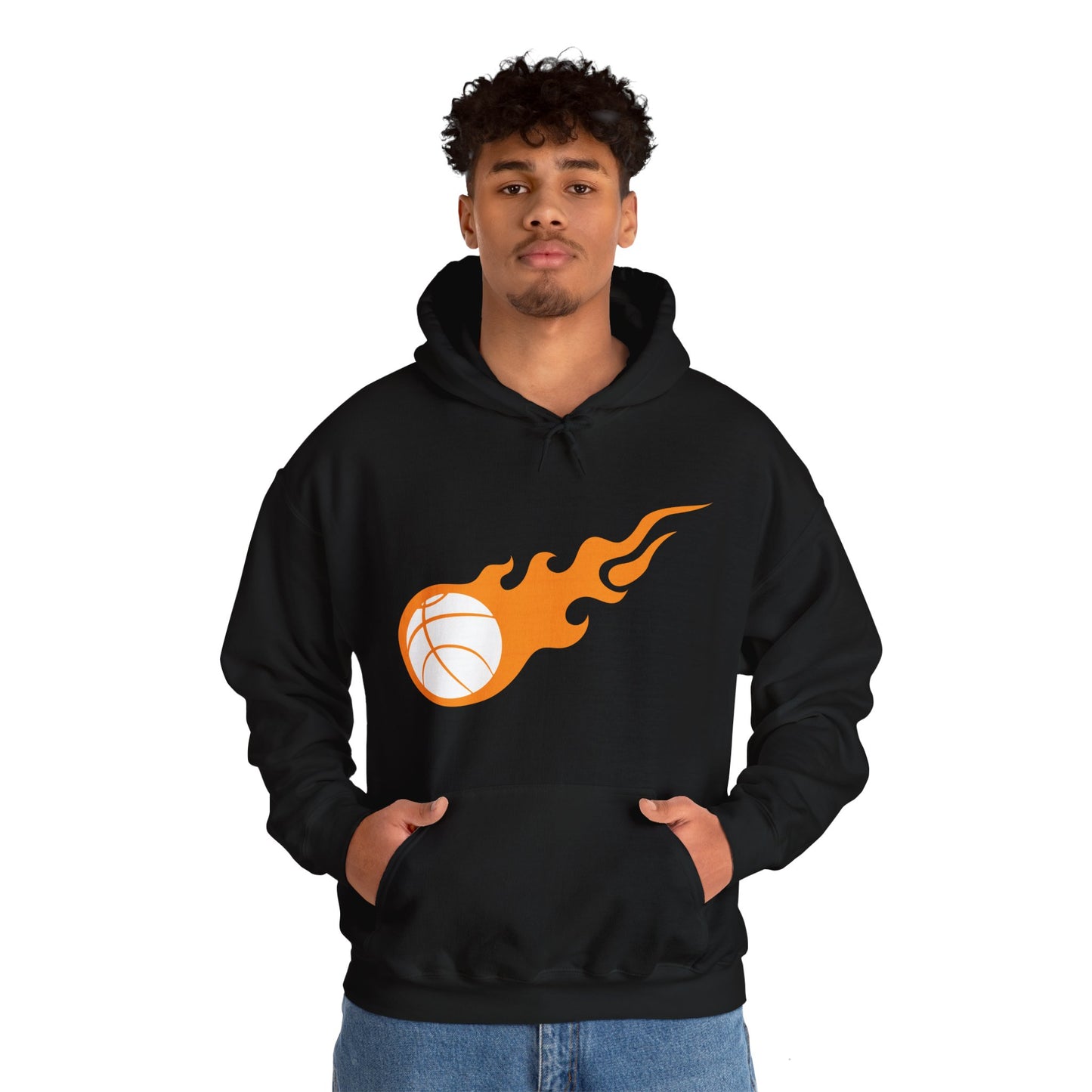 Fire Basketball Hoodie - Men's Varsity Hooded Sweatshirt