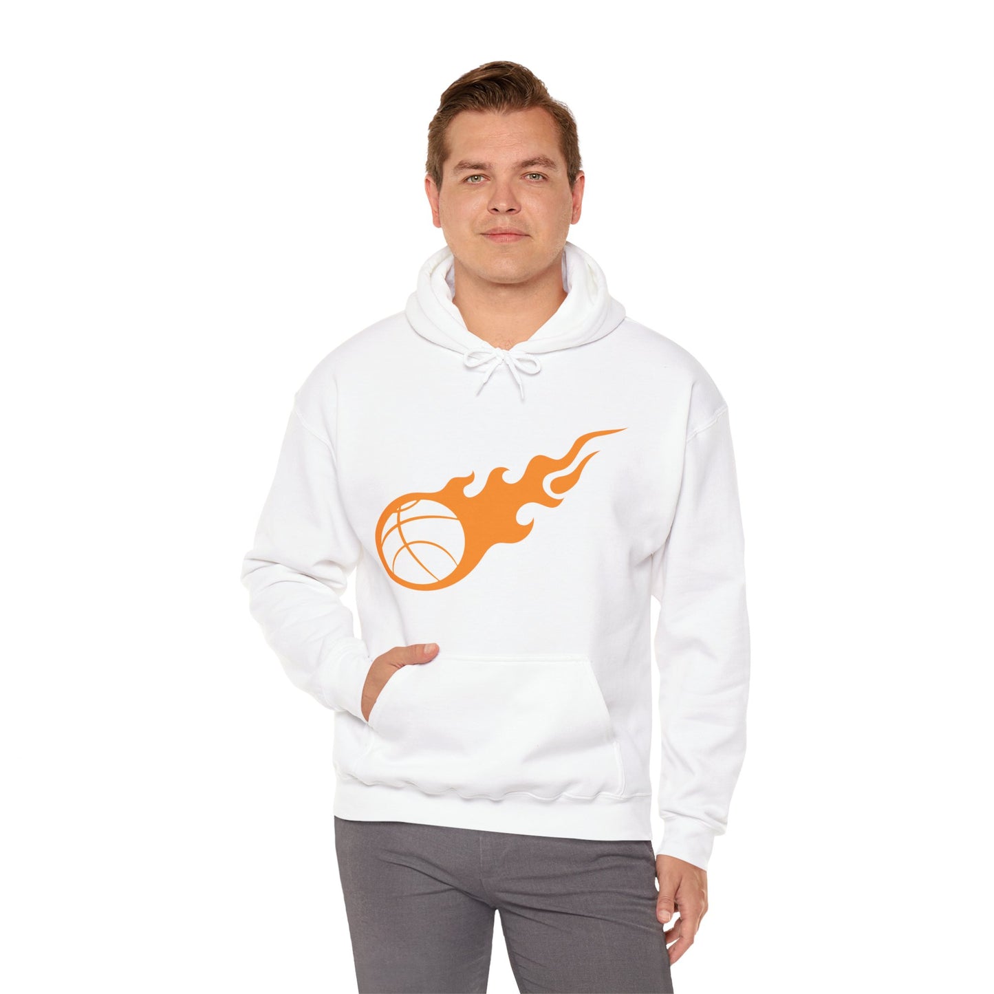 Fire Basketball Hoodie - Men's Varsity Hooded Sweatshirt