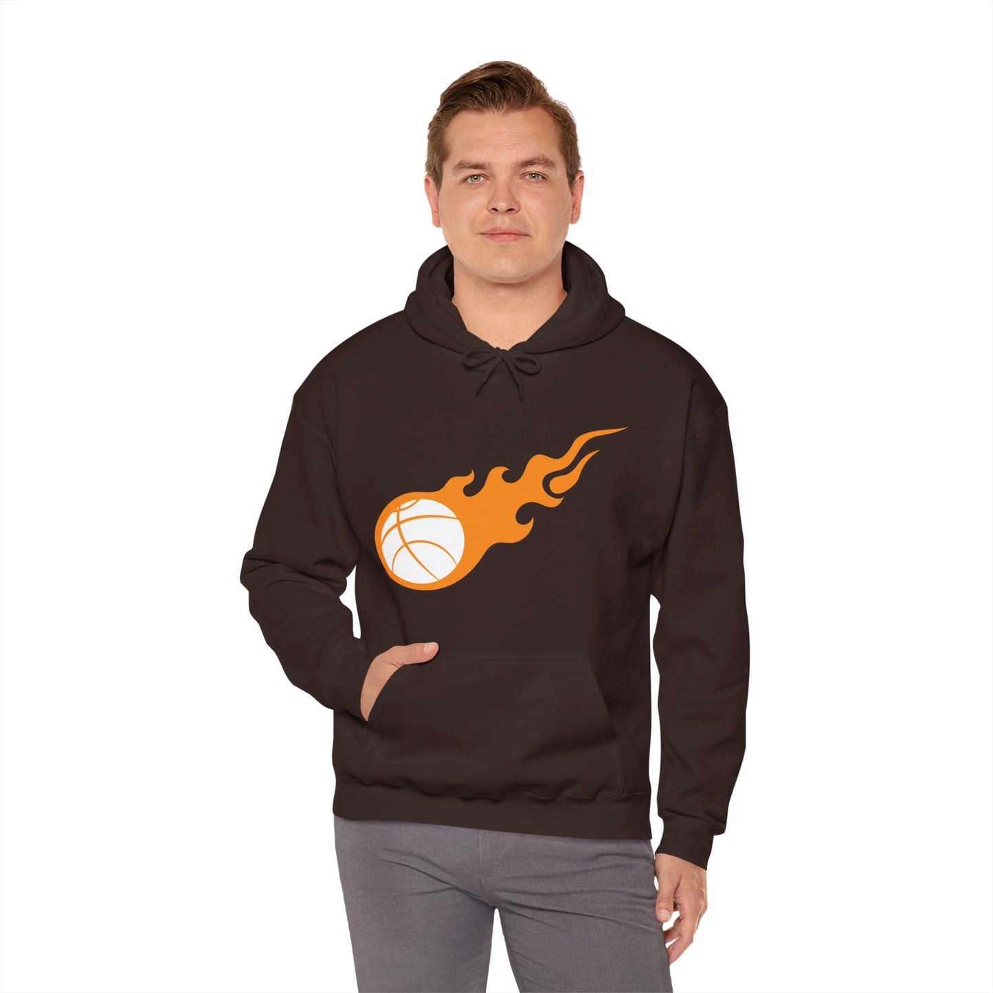 Fire Basketball Hoodie - Men's Varsity Hooded Sweatshirt