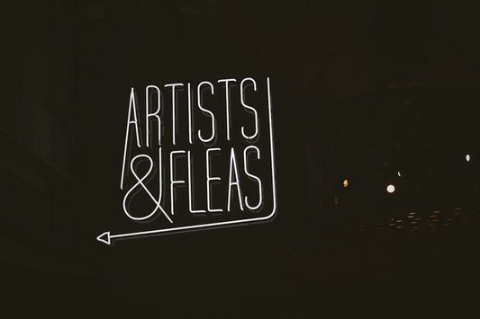 white artists & fleas text