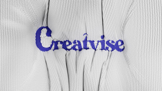 A close up of a white shirt with blue writing on it