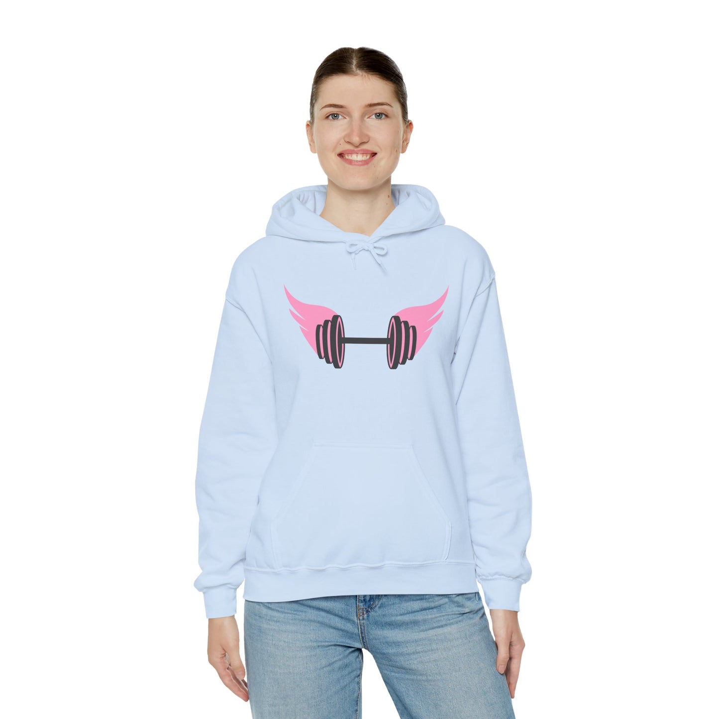 Women's Hoodie - Strong Barbell With Wings