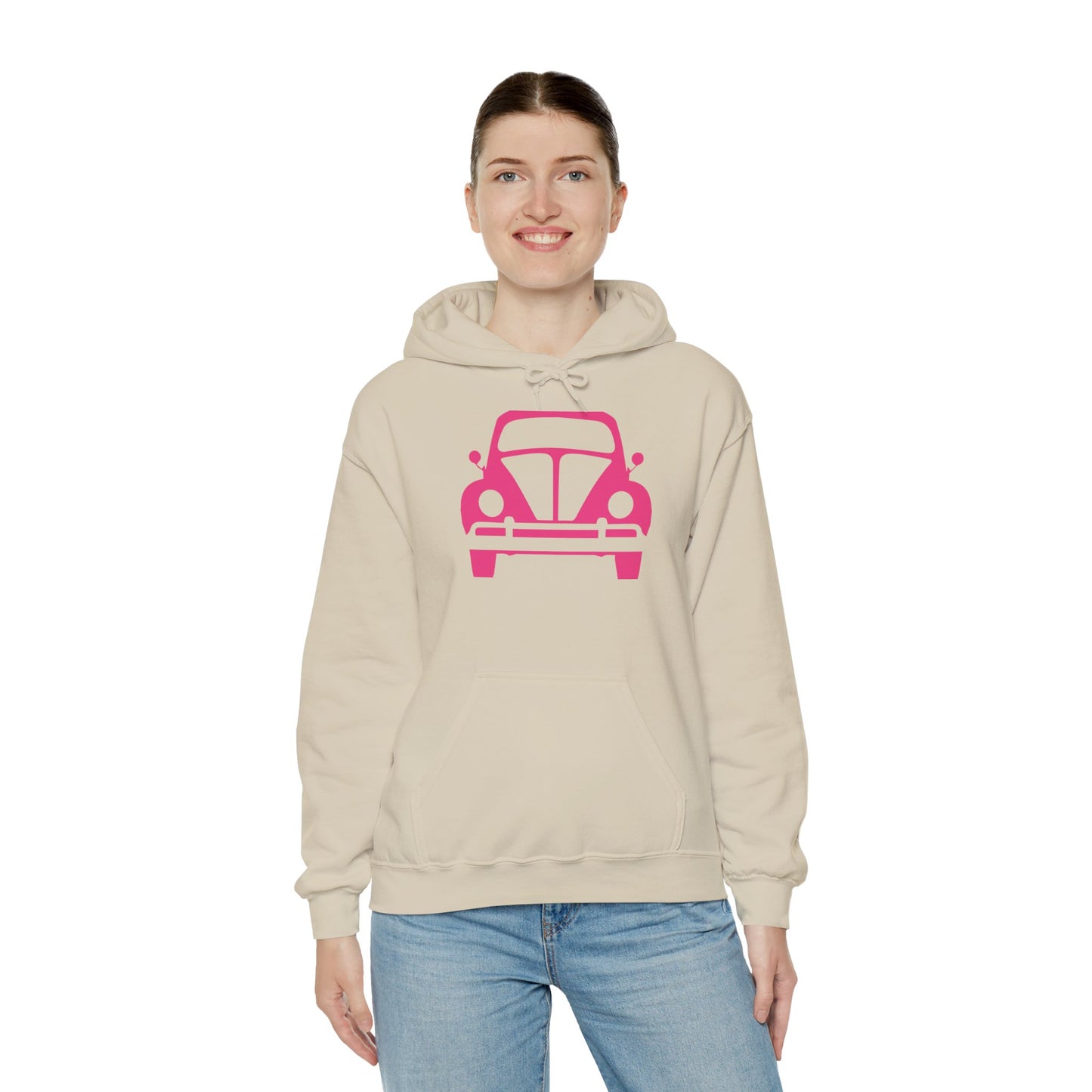 Pink Beetle Car Hoodie - Women's Hoodie
