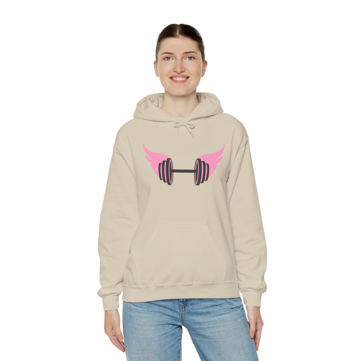 Women's Hoodie - Strong Barbell With Wings