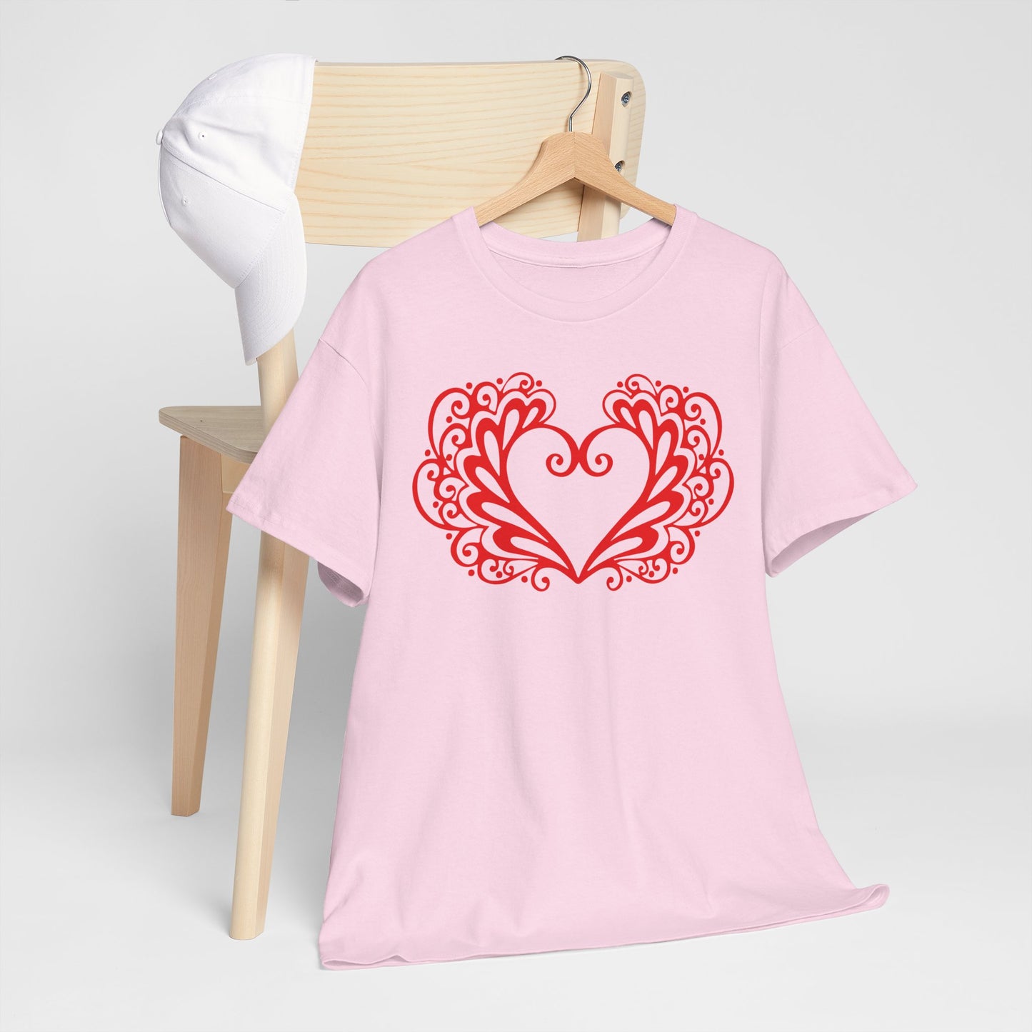 Heart Swirl Graphic Tee — Romantic Red Heart Couple T‑Shirt (Unisex Limited Edition)