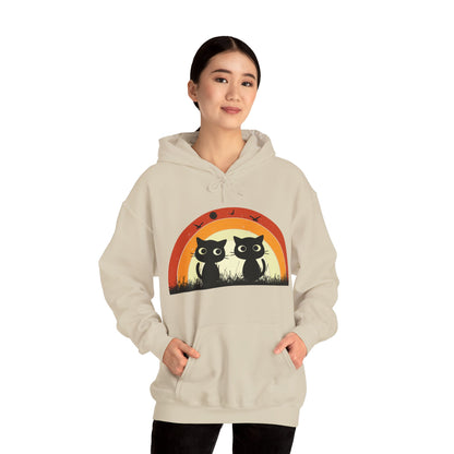 Retro Cat Rainbow Hoodie - Women's Hoodies
