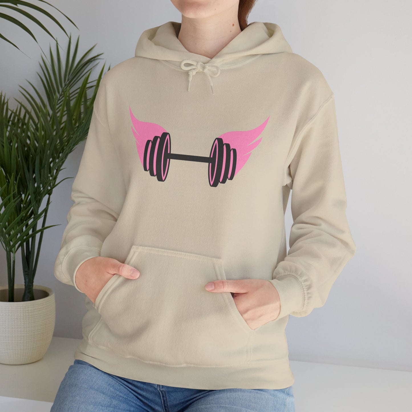 Women's Hoodie - Strong Barbell With Wings