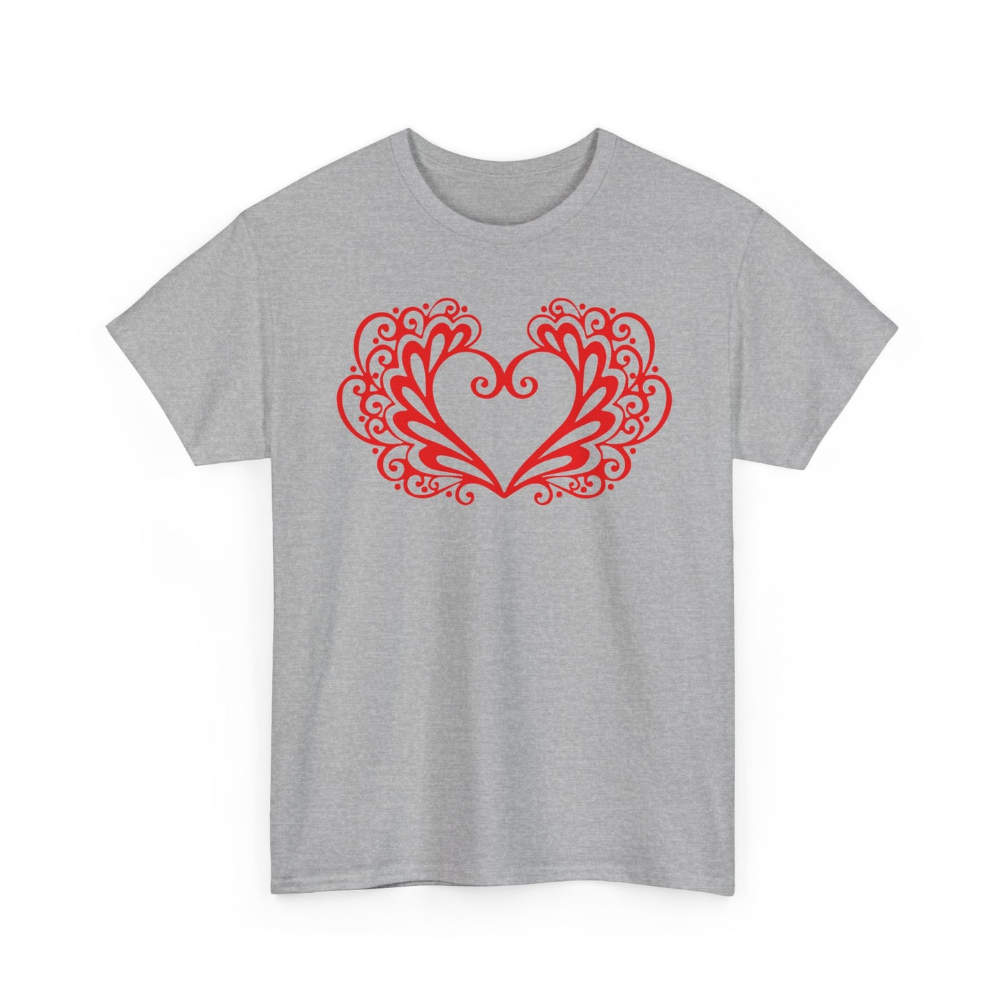 Heart Swirl Graphic Tee — Romantic Red Heart Couple T‑Shirt (Unisex Limited Edition)