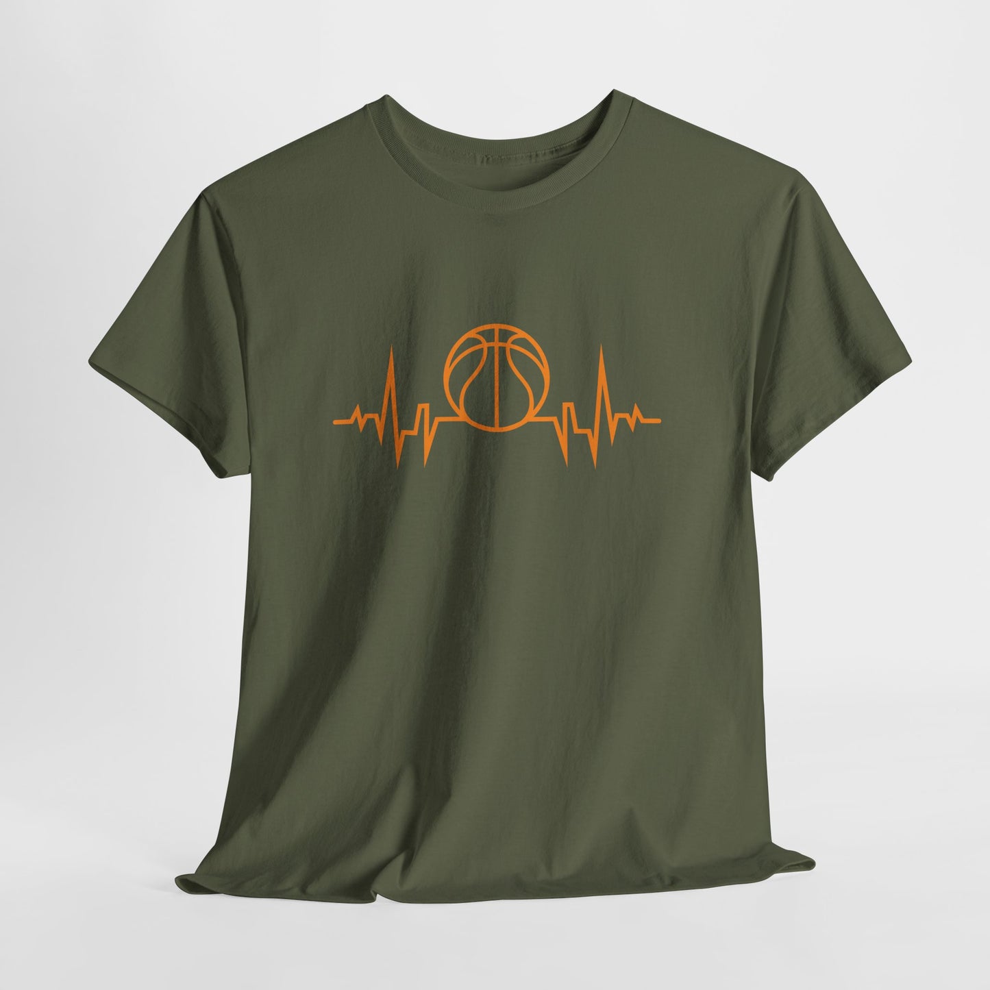 Basketball Heartbeat Tee — Basketball Pulse Graphic T-Shirt