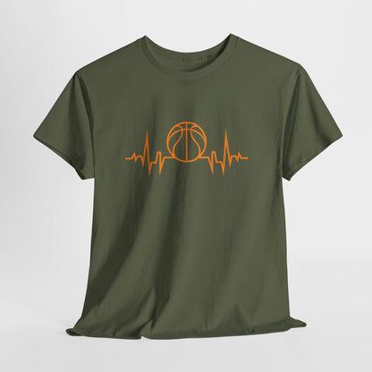 Basketball Heartbeat Tee — Basketball Pulse Graphic T-Shirt