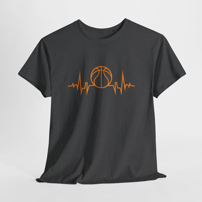 Basketball Heartbeat Tee — Basketball Pulse Graphic T-Shirt