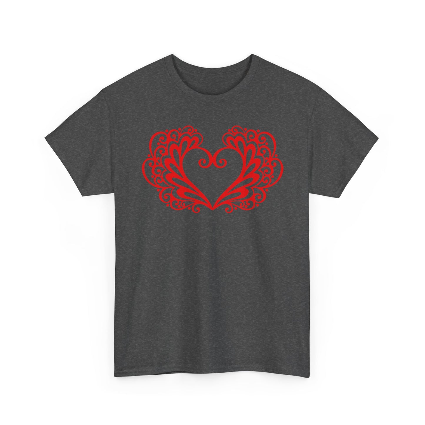 Heart Swirl Graphic Tee — Romantic Red Heart Couple T‑Shirt (Unisex Limited Edition)
