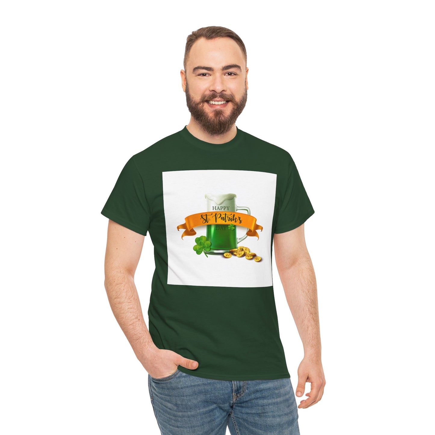 Unisex St. Patrick's Day Tee — 'Happy St. Patrick's' Beer Mug & Gold Coins Design (Limited Edition)