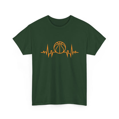 Basketball Heartbeat Tee — Basketball Pulse Graphic T-Shirt