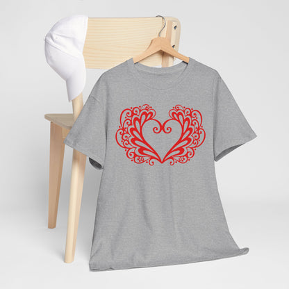Heart Swirl Graphic Tee — Romantic Red Heart Couple T‑Shirt (Unisex Limited Edition)