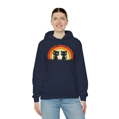Retro Cat Rainbow Hoodie - Women's Hoodies