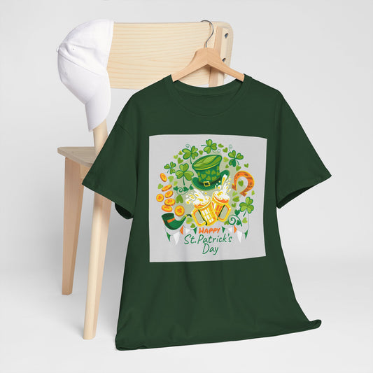 Unisex St. Patrick's Day Tee — 'Happy St. Patrick's Day' Shamrock & Leprechaun Hat Graphic (Limited Edition)