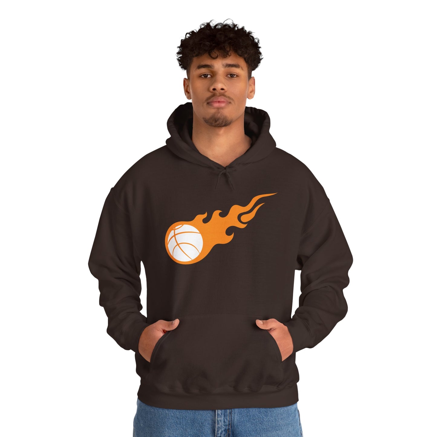 Fire Basketball Hoodie - Men's Varsity Hooded Sweatshirt
