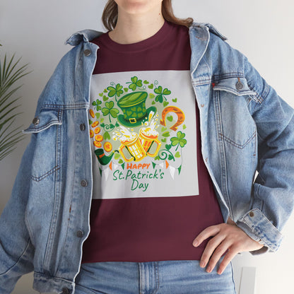Unisex St. Patrick's Day Tee — 'Happy St. Patrick's Day' Shamrock & Leprechaun Hat Graphic (Limited Edition)