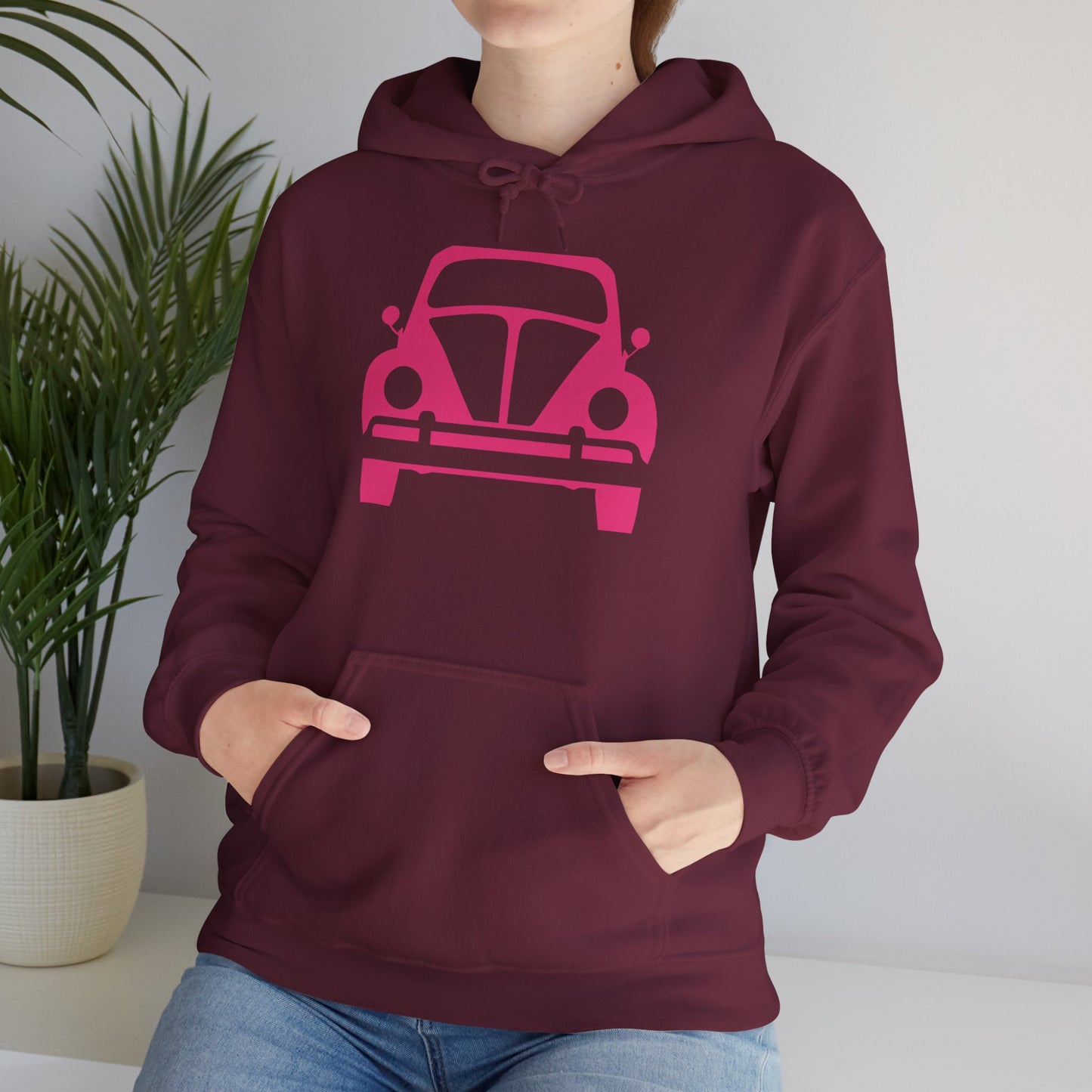 Pink Beetle Car Hoodie - Women's Hoodie