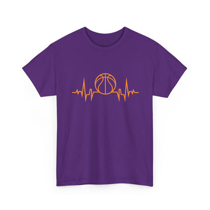 Basketball Heartbeat Tee — Basketball Pulse Graphic T-Shirt
