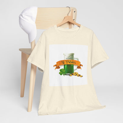 Unisex St. Patrick's Day Tee — 'Happy St. Patrick's' Beer Mug & Gold Coins Design (Limited Edition)