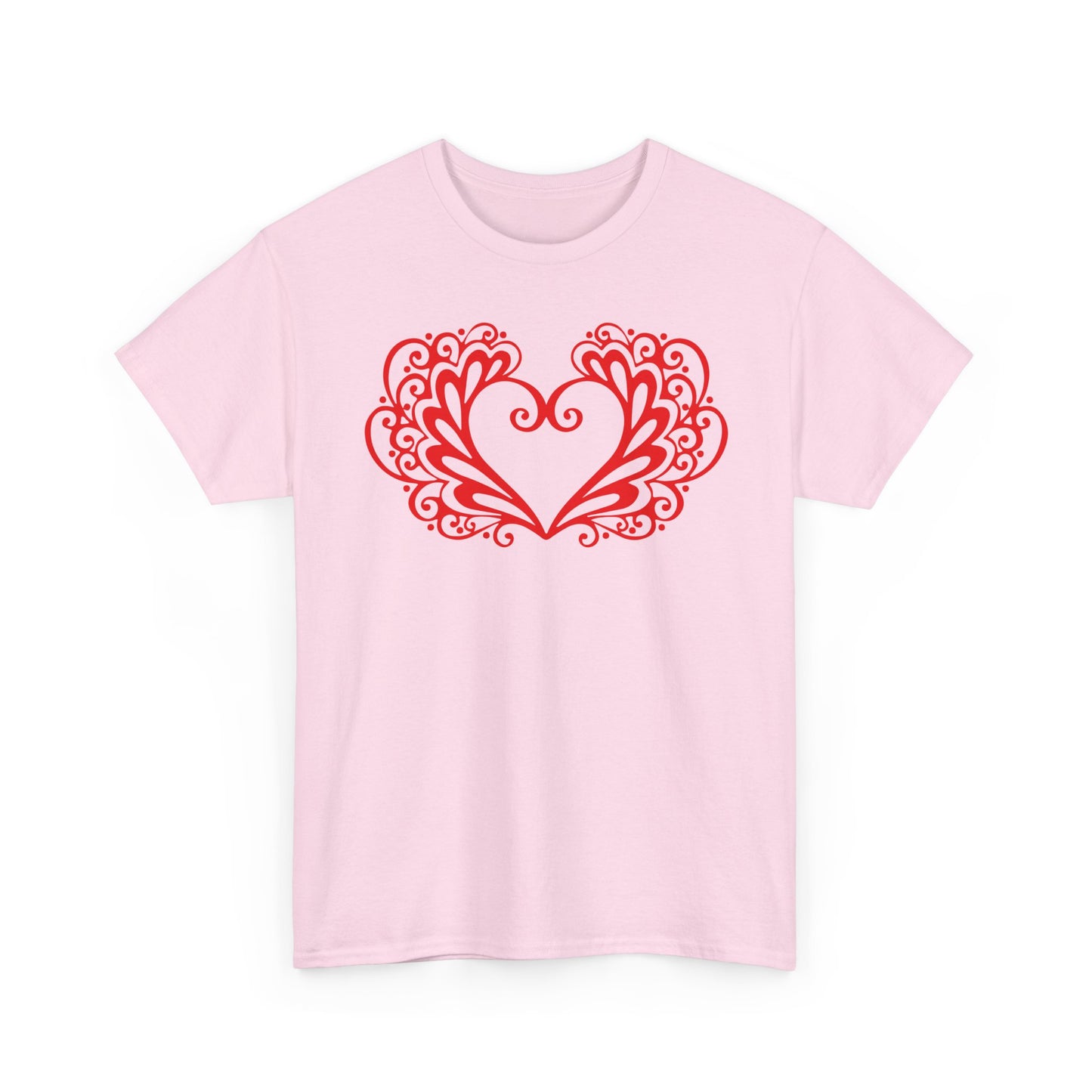 Heart Swirl Graphic Tee — Romantic Red Heart Couple T‑Shirt (Unisex Limited Edition)