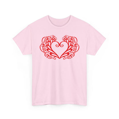 Heart Swirl Graphic Tee — Romantic Red Heart Couple T‑Shirt (Unisex Limited Edition)