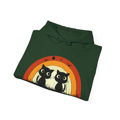 Retro Cat Rainbow Hoodie - Women's Hoodies