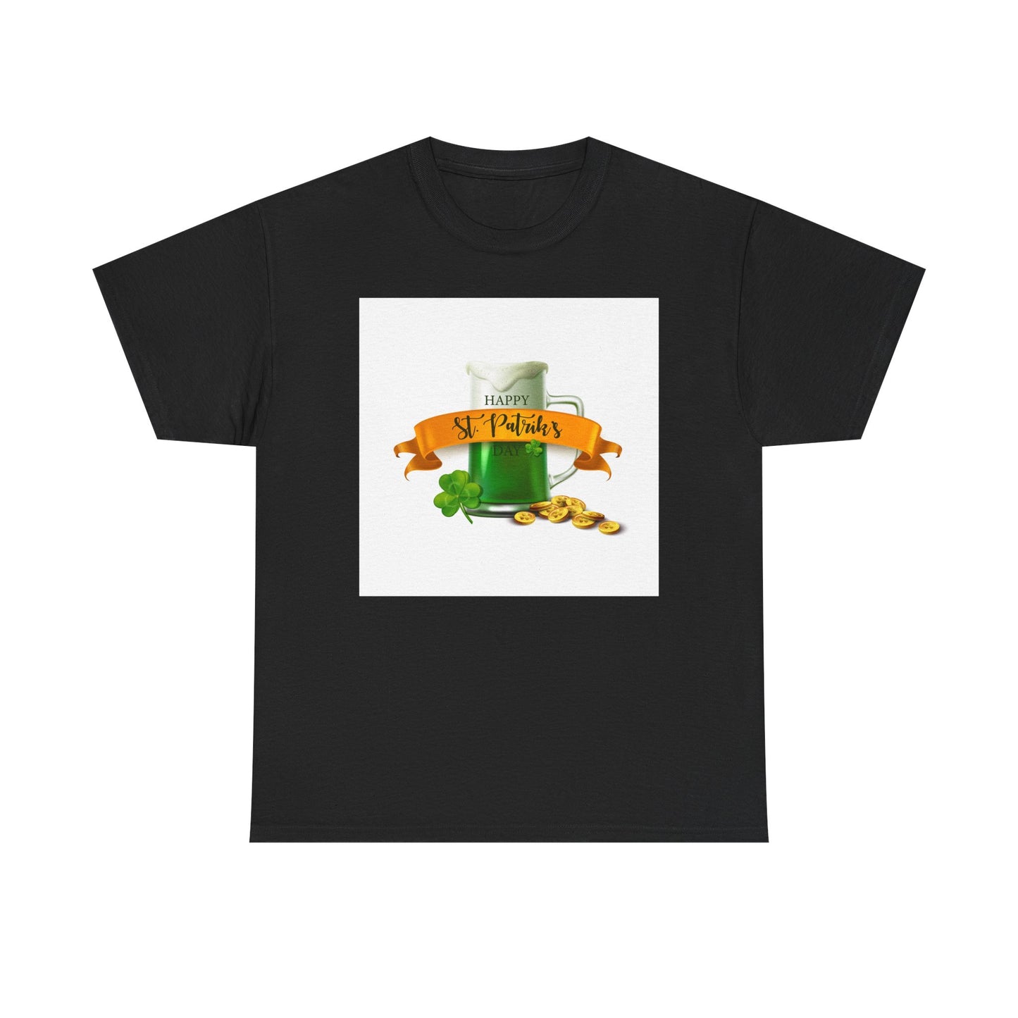 Unisex St. Patrick's Day Tee — 'Happy St. Patrick's' Beer Mug & Gold Coins Design (Limited Edition)