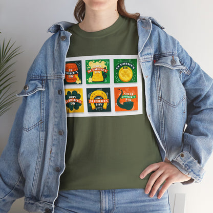 Unisex Retro St. Patrick’s Day Icons T-Shirt — Lucky Clover & Beer Graphic Tee (Limited Edition)