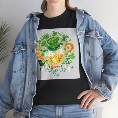 Unisex St. Patrick's Day Tee — 'Happy St. Patrick's Day' Shamrock & Leprechaun Hat Graphic (Limited Edition)